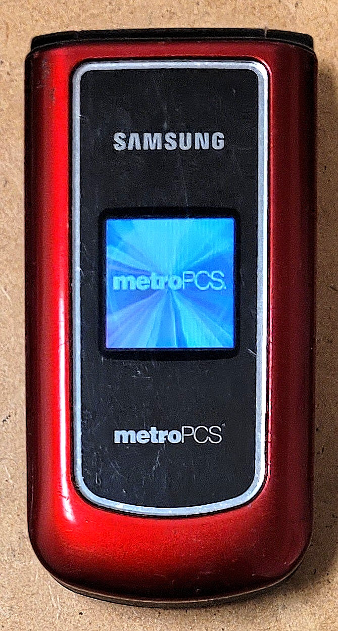 Samsung Byline SCH-R310 – Red and Black ( MetroPCS ) Super Rare CDMA Flip Phone