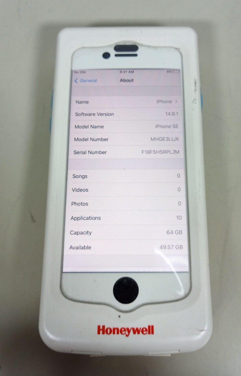 Apple iPhone SE MHGE3LL/A with Honeywell SL-ES-G Captuvo and Battery