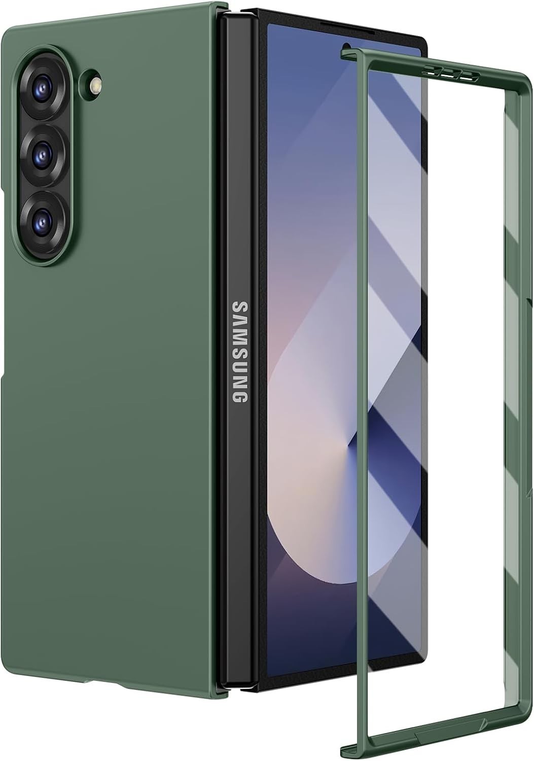 Case & Built-in Screen Protector for Samsung Galaxy Z Fold 6 Ultra-Thin Green