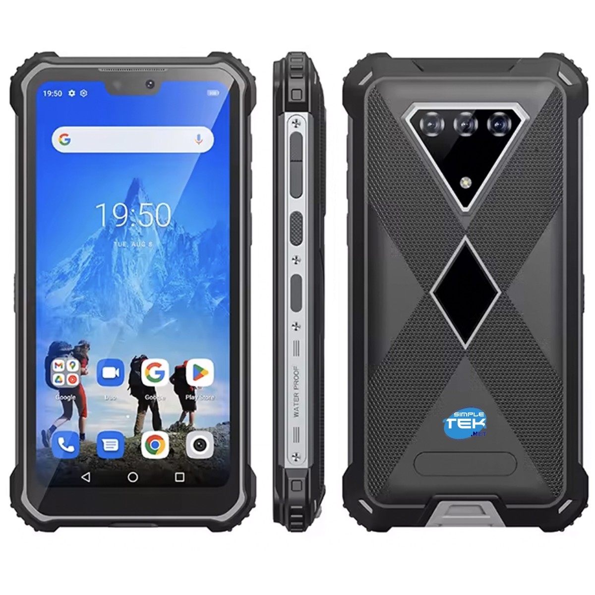 Rugged Ip68 Smartphone 10,000mah Battery 6gb 128gb NFC Wireless Charging_