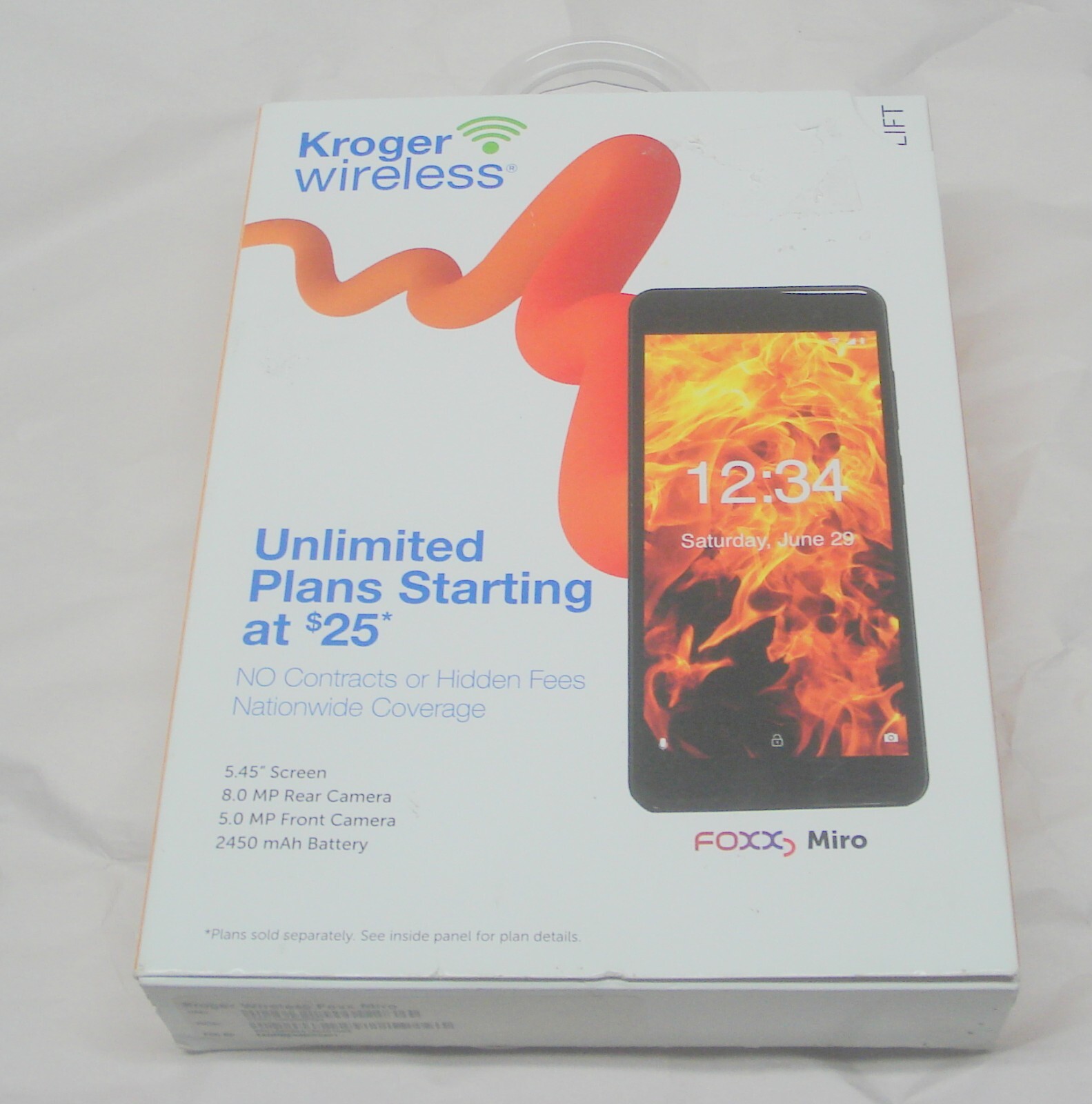 Kroger Wireless Foxxd Miro L590A 16GB 5.5in Android Smartphone Black New/locked
