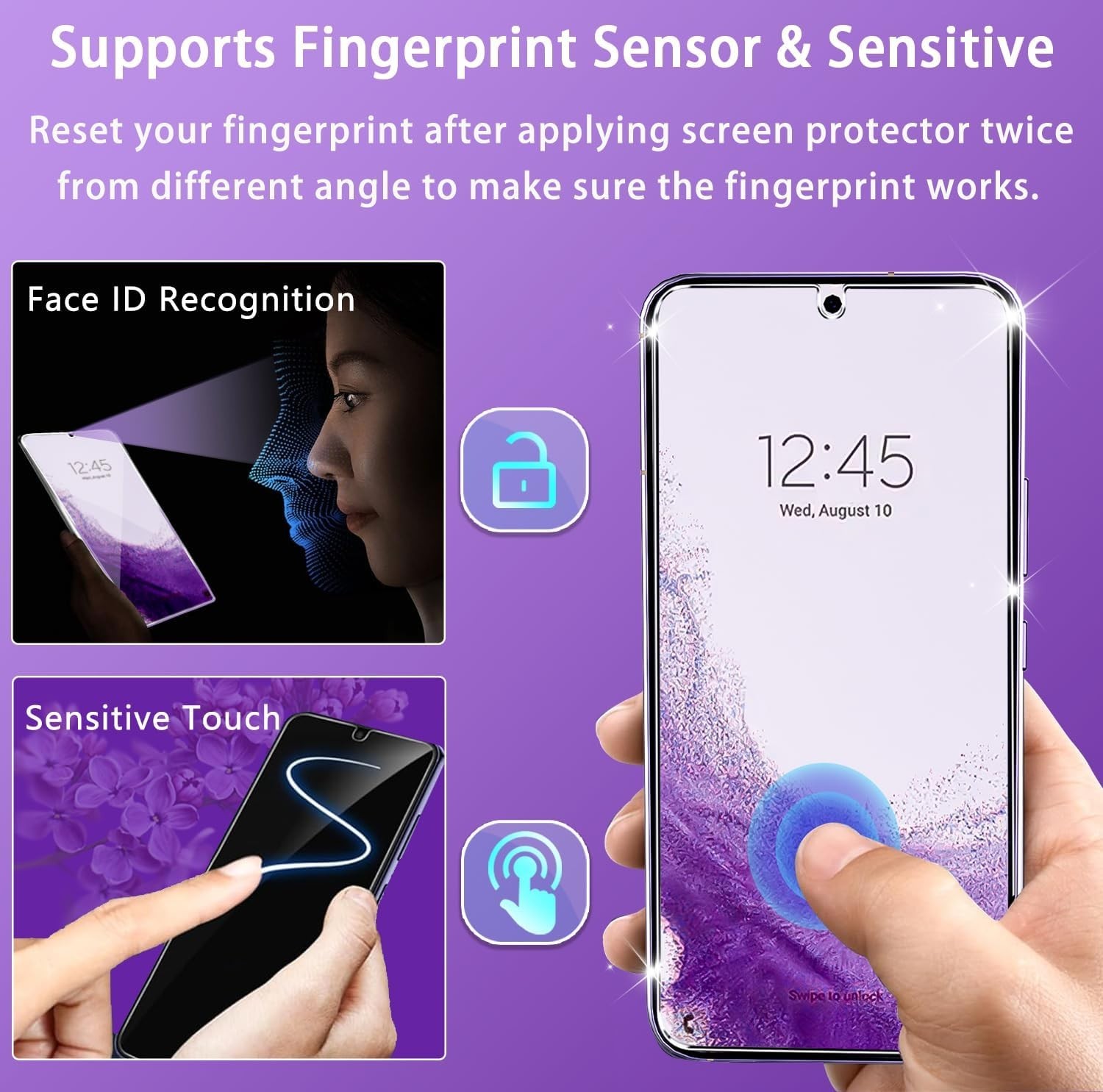 5in1 for Samsung Galaxy S22 Screen Protector Tempered Glass Anti-Buble HD