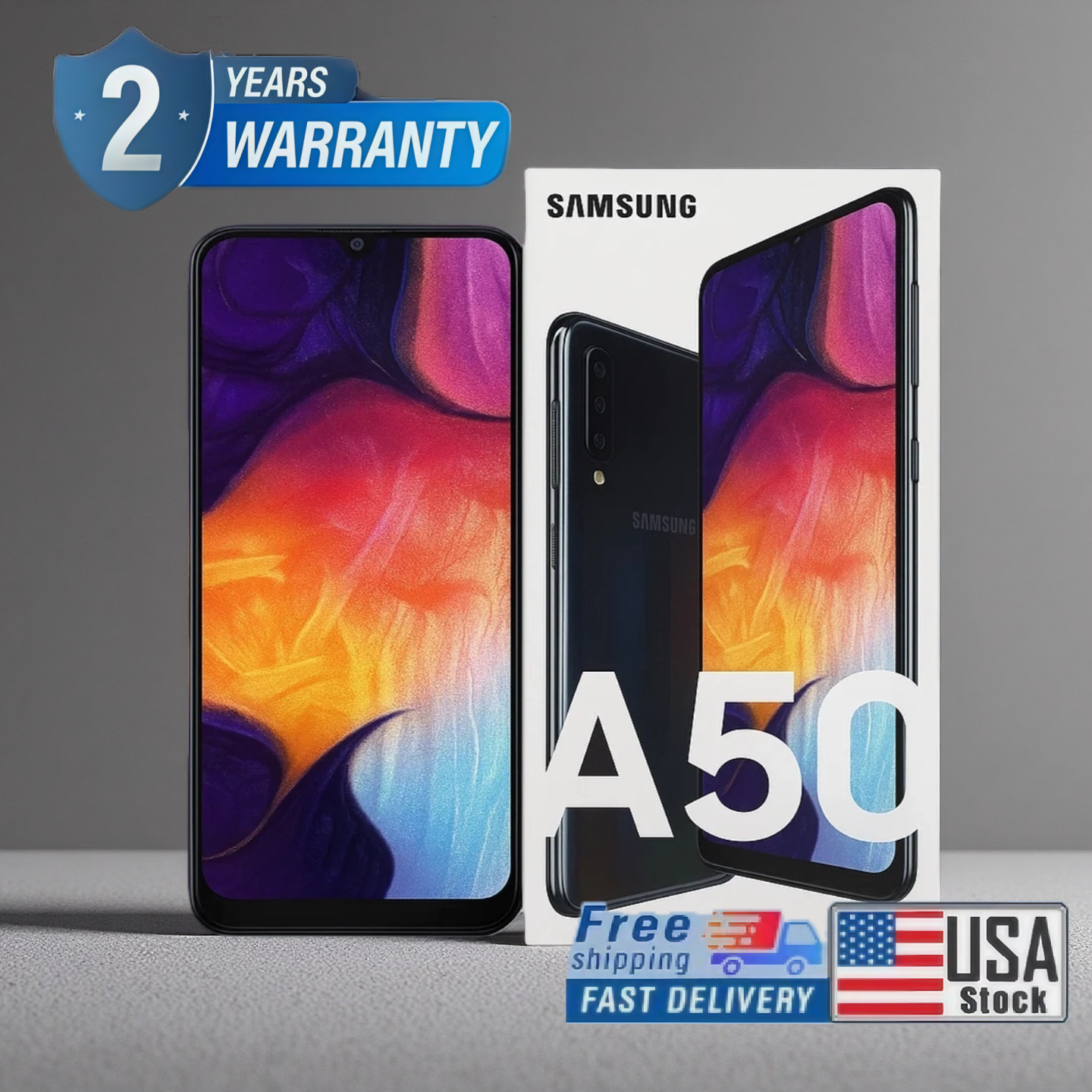 New Samsung Galaxy A50 SM-A505U 6.4″ 25MP 64GB 100% Unlocked -*USA STOCK* Black