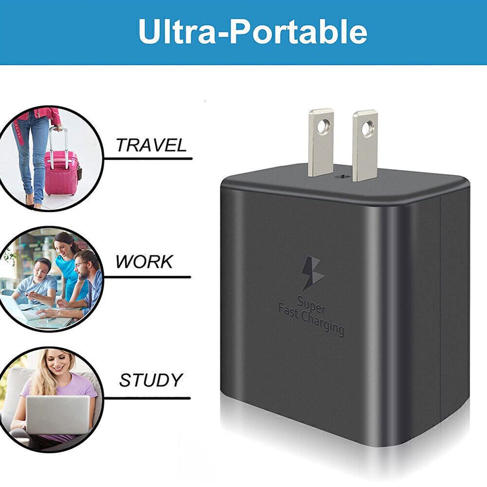 65W Type C Super Fast Wall PD Charger+ Cable For Samsung Galaxy S24 S23 S22 NOTE