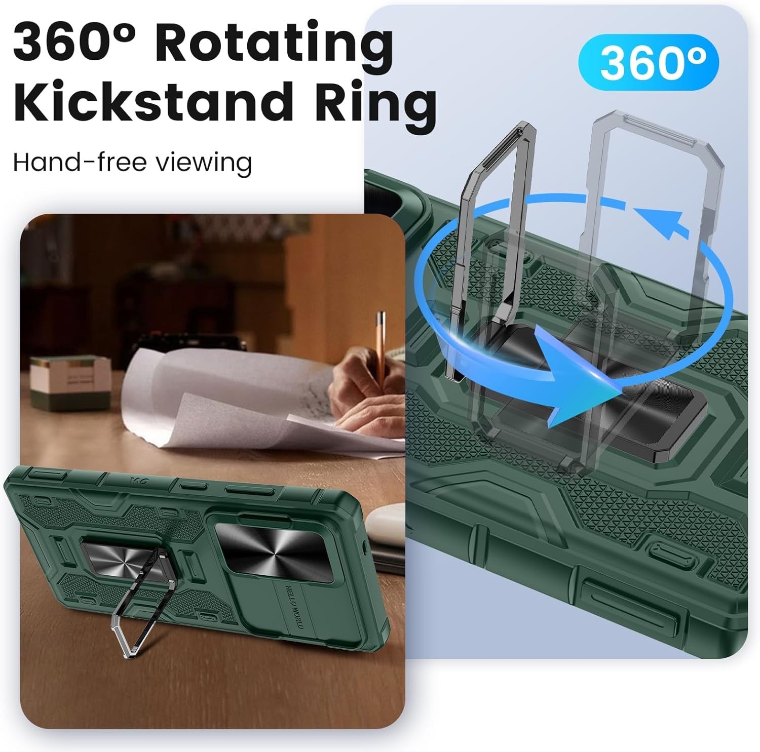 For Galaxy S24 Ultra Case Military Grade Protection Cover Rugged Kickstand Ring