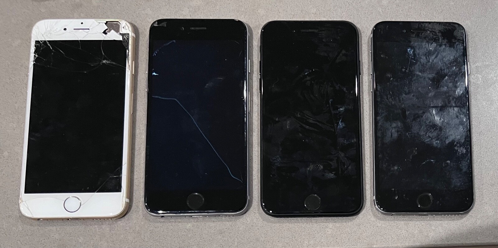 As-is Lot of Apple iPhone 7 A1778 + A1549 A1586 iPhone 6