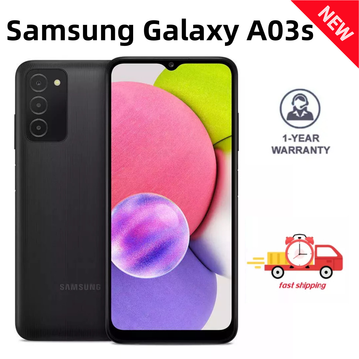 New Sealed Samsung Galaxy A03s 32GB+3GB Black GSM CDMA Unlocked