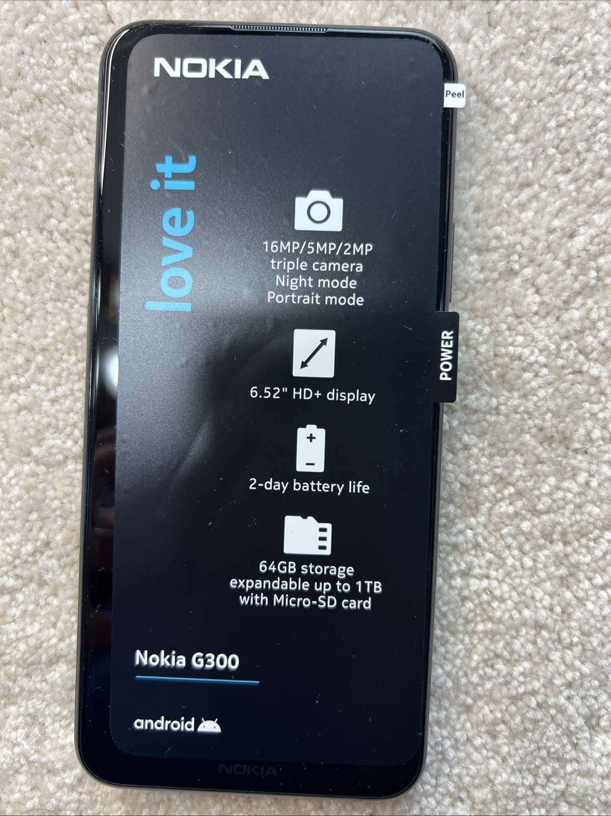 Tracfone Nokia G300, 64GB, Black Locked to Tracfone New Phone Only