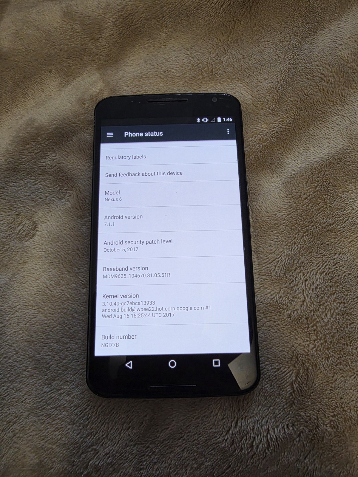 Motorola Google Nexus 6 Verizon Unlocked 32GB Black