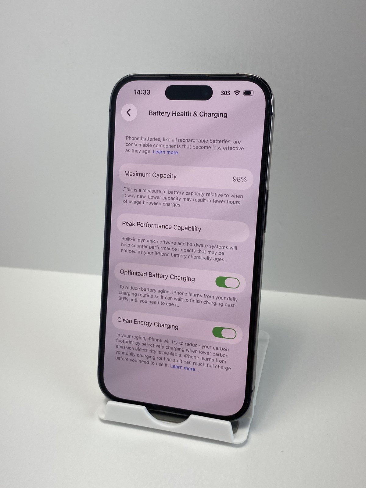 Apple iPhone 14 Pro A2650 512GB Purple Factory Unlocked 98% battery health