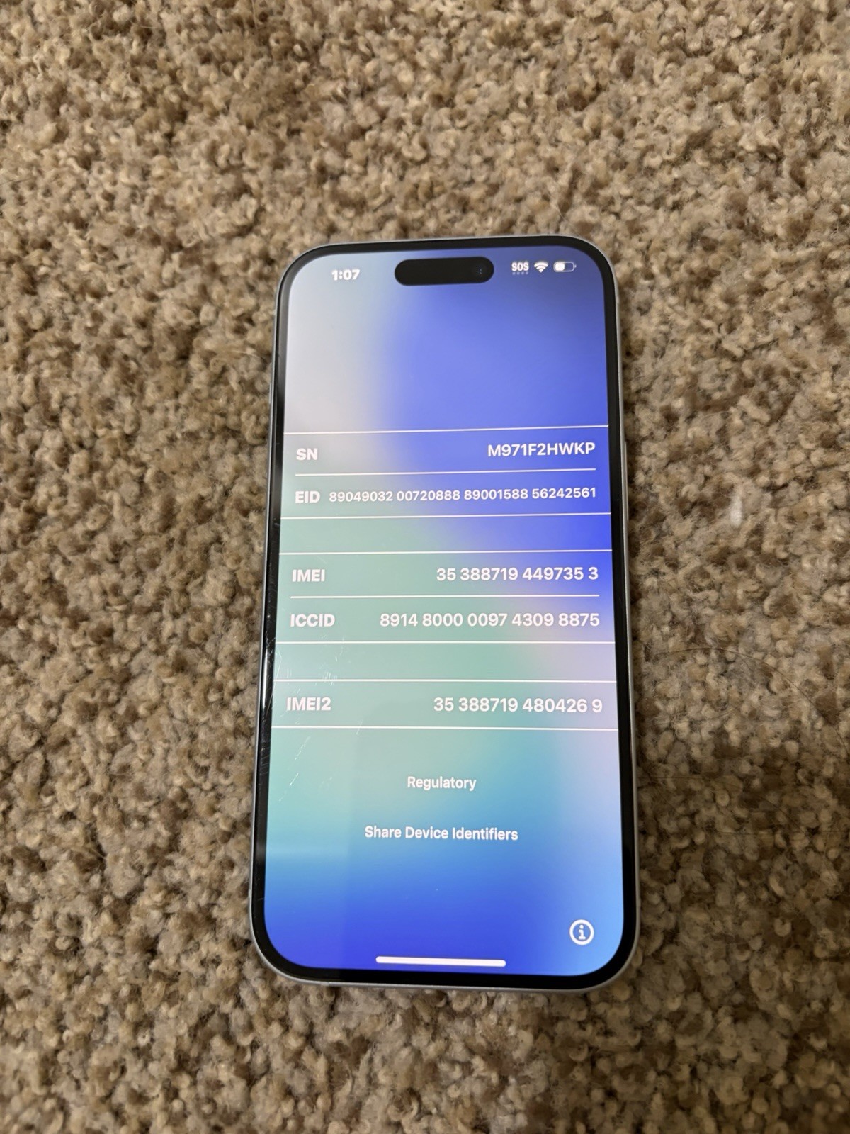 Apple iPhone 15 128GB Baby Blue (LOCKED to Owner) read description