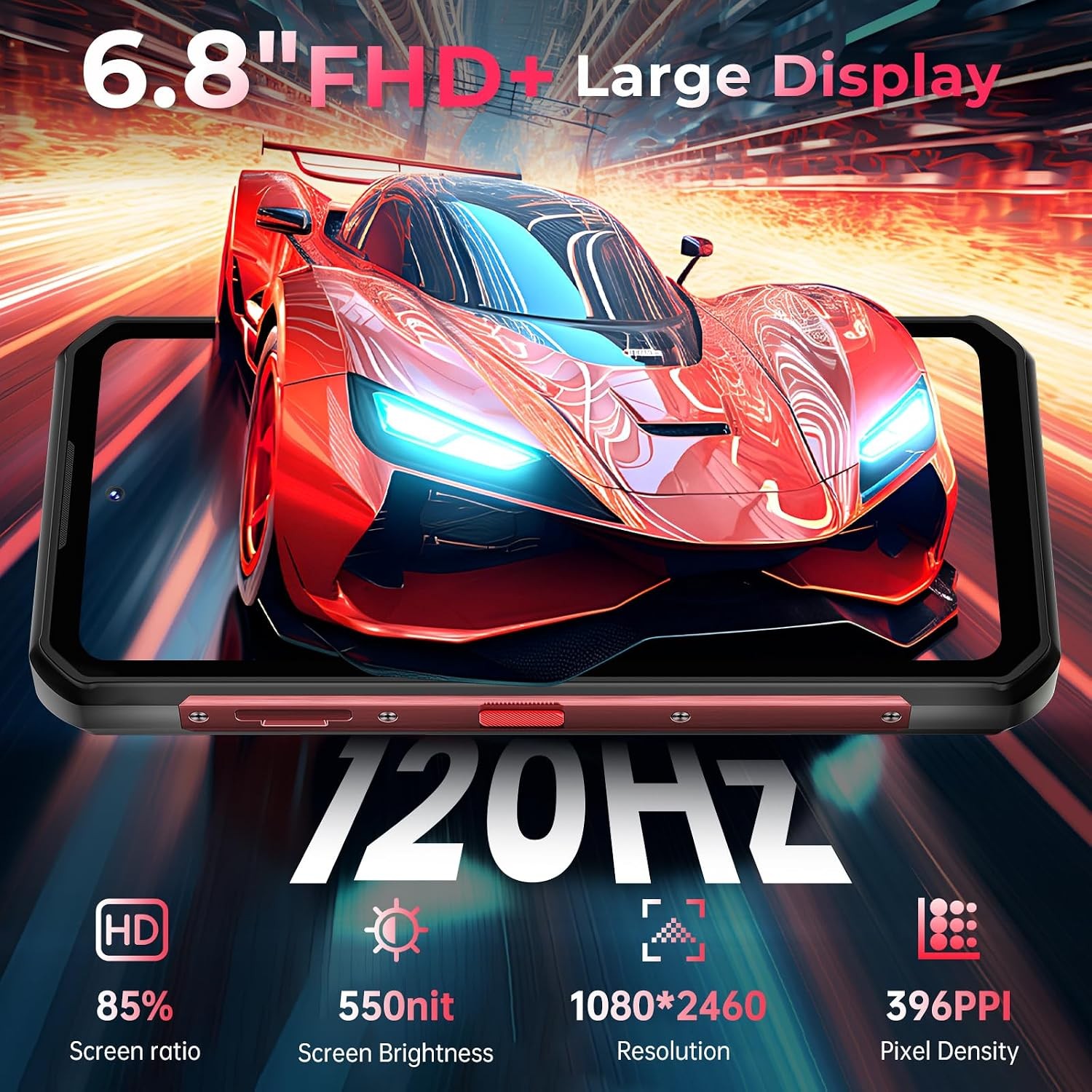 OUKITEL WP56 Rugged Smartphone 5G 36GB+512GB 16000mAh 128dB Speaker 1000LM Light