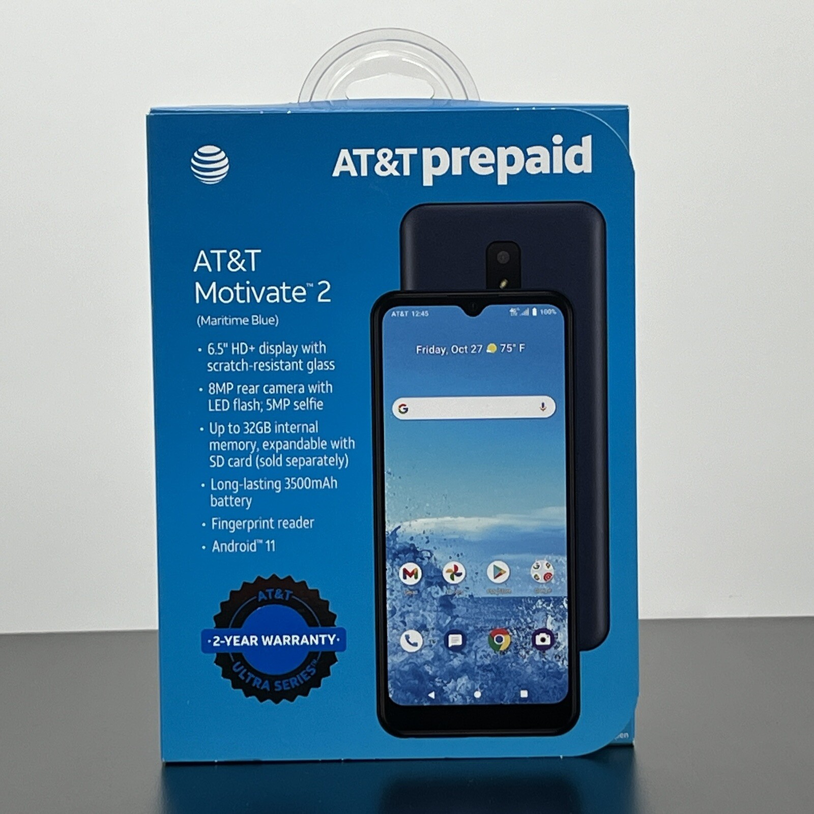 AT&T Motivate 2 32GB 6.5″ HD Prepaid Smartphone (Maritim Blue) – NEW SEALED