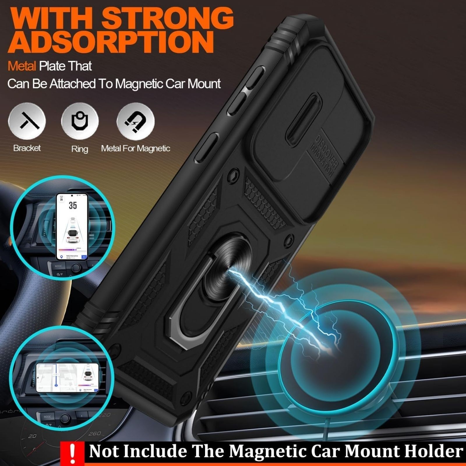 Samsung Galaxy S23 Case with 2PCS Screen Protector & 360° Rotating Kickstand
