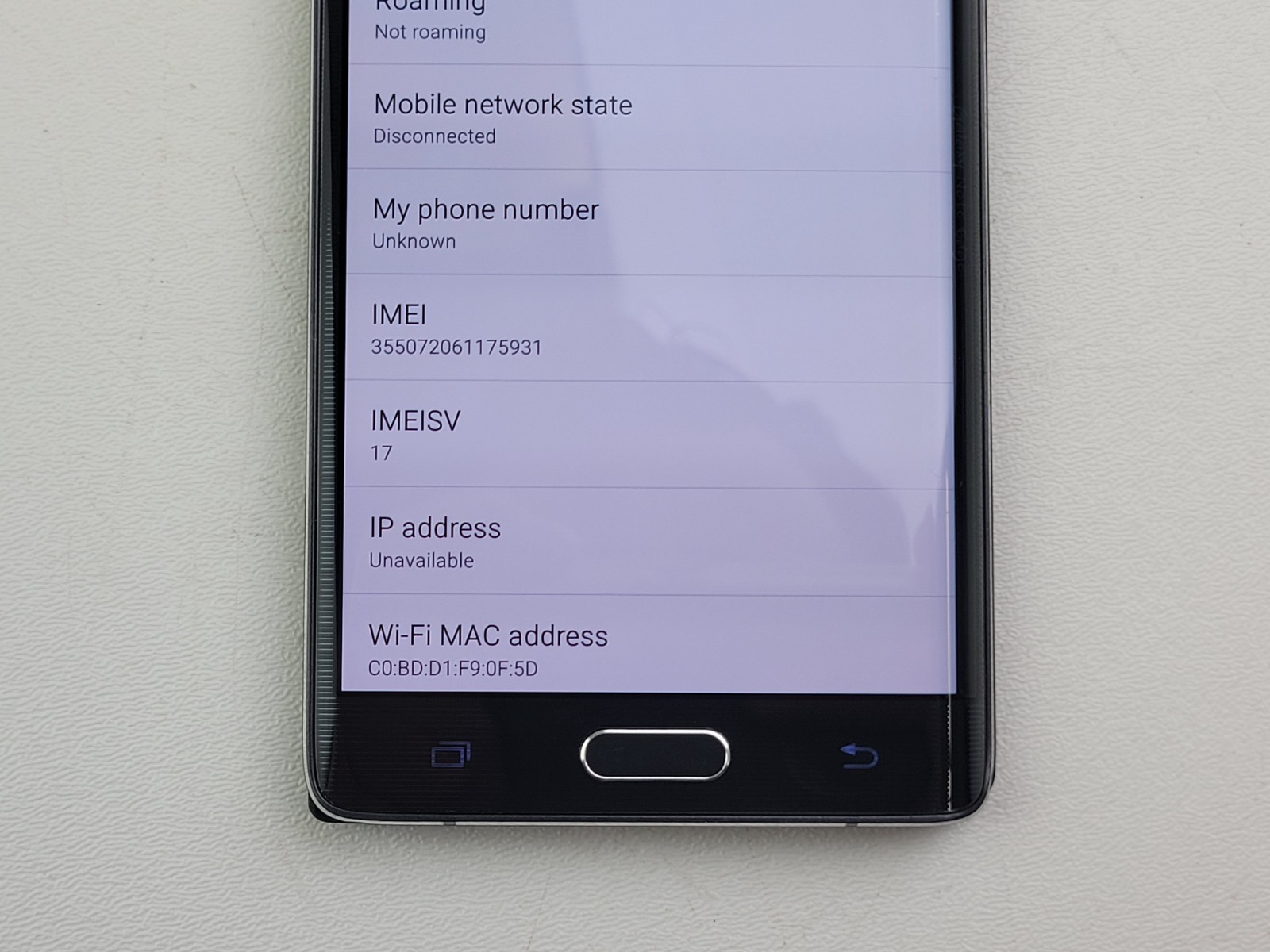 Samsung Galaxy Note Edge (SM-G915A) 32GB – Black (AT&T) – Clean IMEI – H5872