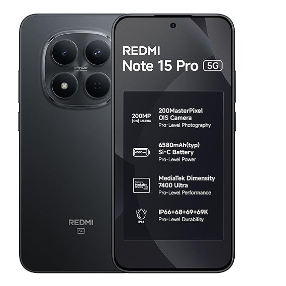 Xiaomi Redmi Note 15 Pro 5G Factory Unlocked | 6580mAh Battery |8GB RAM 256GB