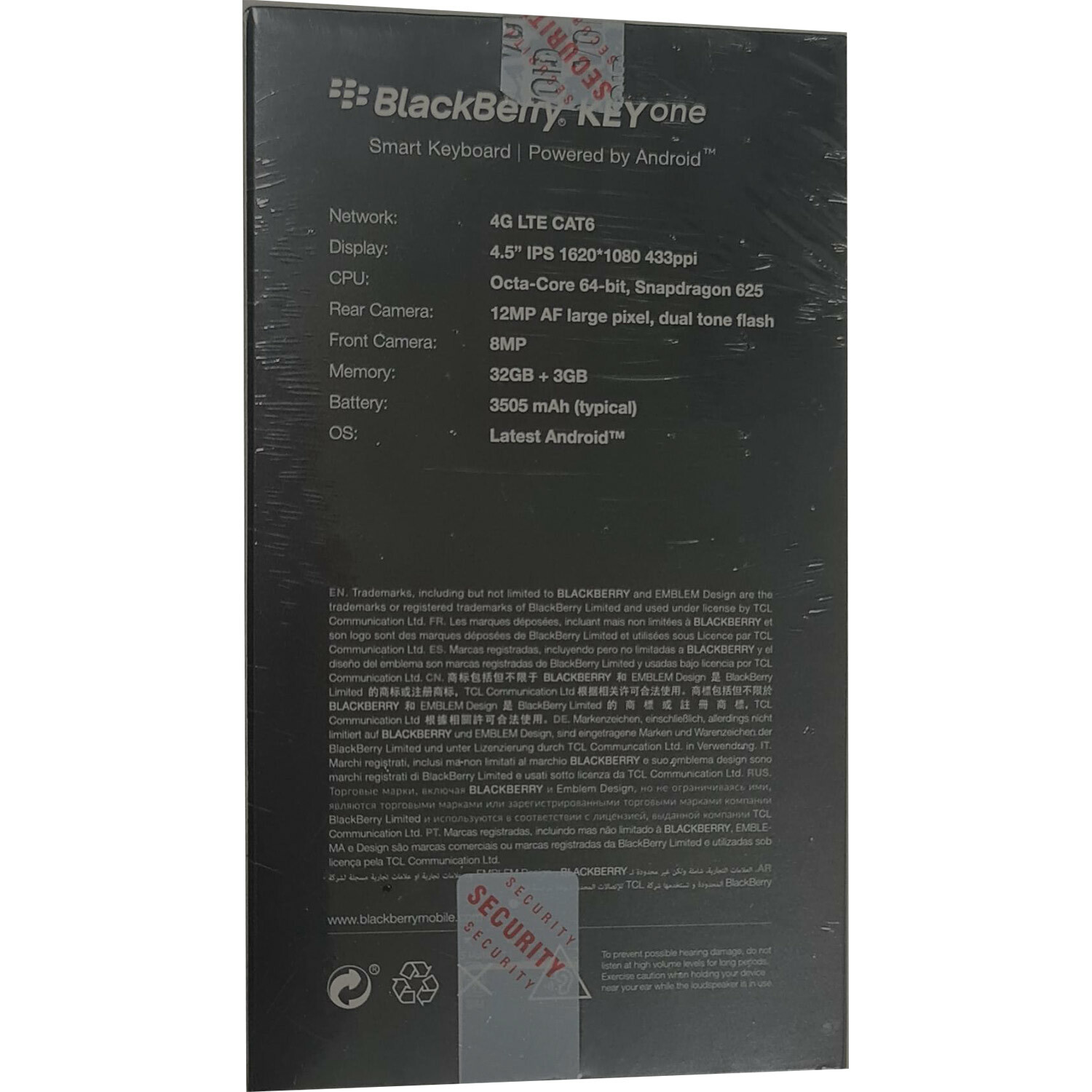 NEW BlackBerry KEYone BBB100-2 Single-SIM 32GB Silver QWERTY Unlocked 4G/LTE GSM