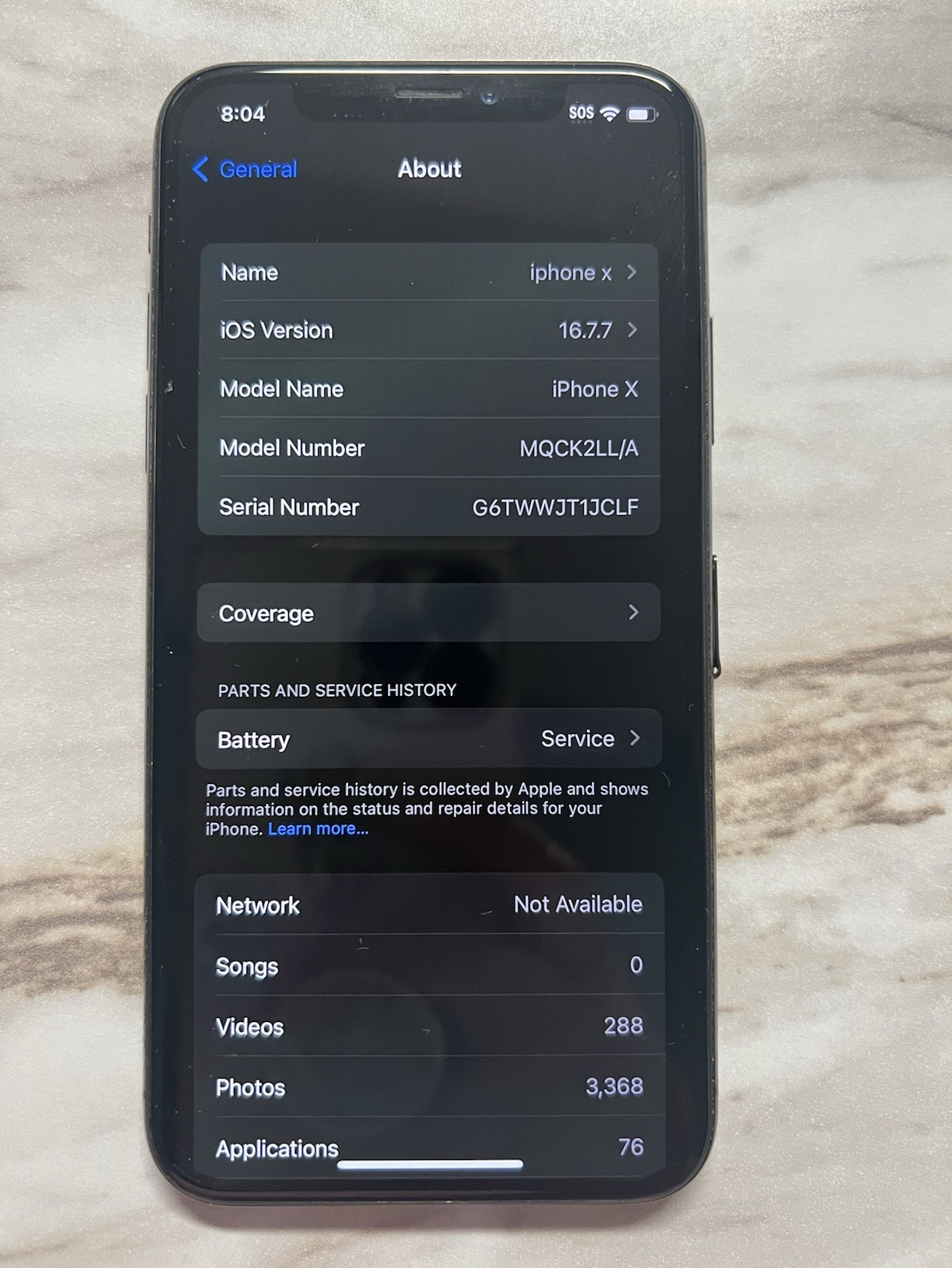 Apple iPhone X 64GB Gray Slate 5.8″ GSM Single SIM MQCK2LL/A