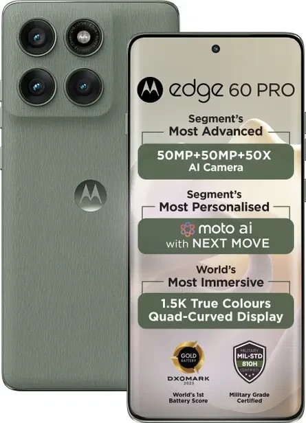 MOTOROLA Moto Edge 60 Pro 5G-Factory Unlocked Dual SIM-12GB 256GB-Pantone Shadow