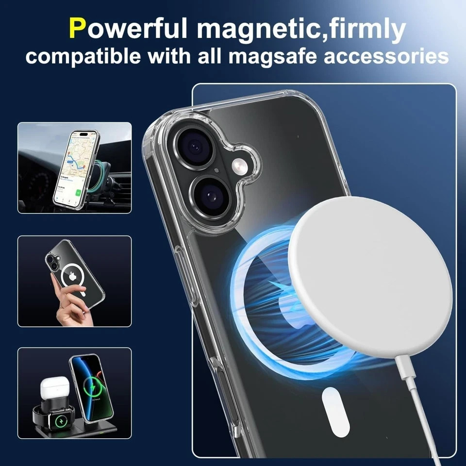 Magnetic iPhone 17 Case with 2 Privacy Screen Protectors, Shockproof, Transparen