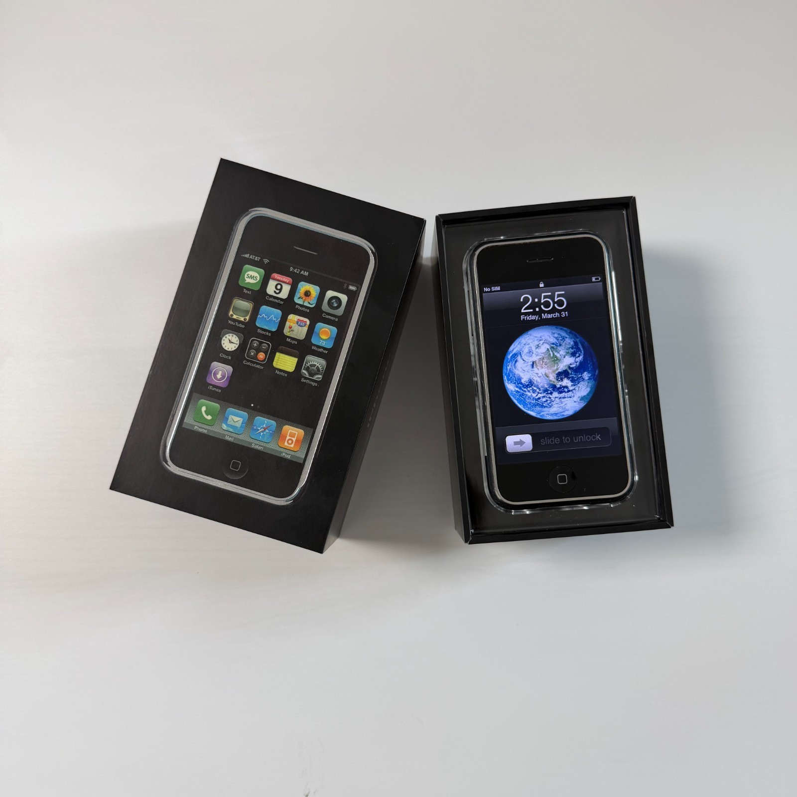 Apple iPhone 1st Gen 8GB Black w/Original Box Accessories iOS 1.1.4 A1203 Tested