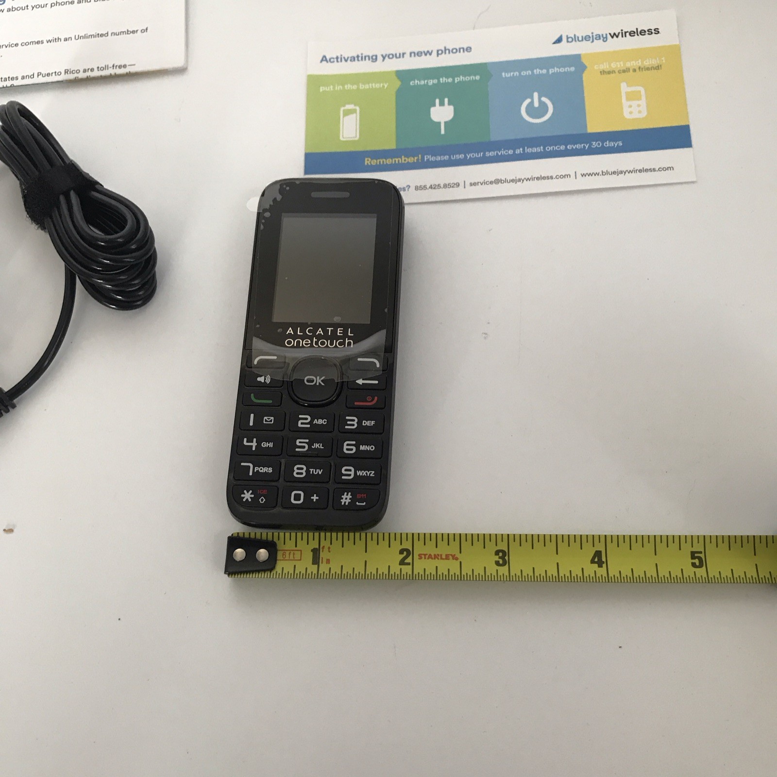 Alcatel 1018B OneTouch Black Bar Phone Single SIM Color Screen