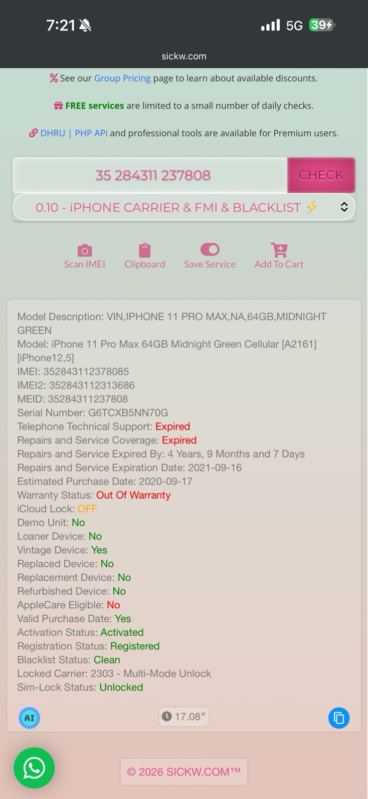 Apple iPhone 11 Pro Max 64GB Unlocked Smartphone
