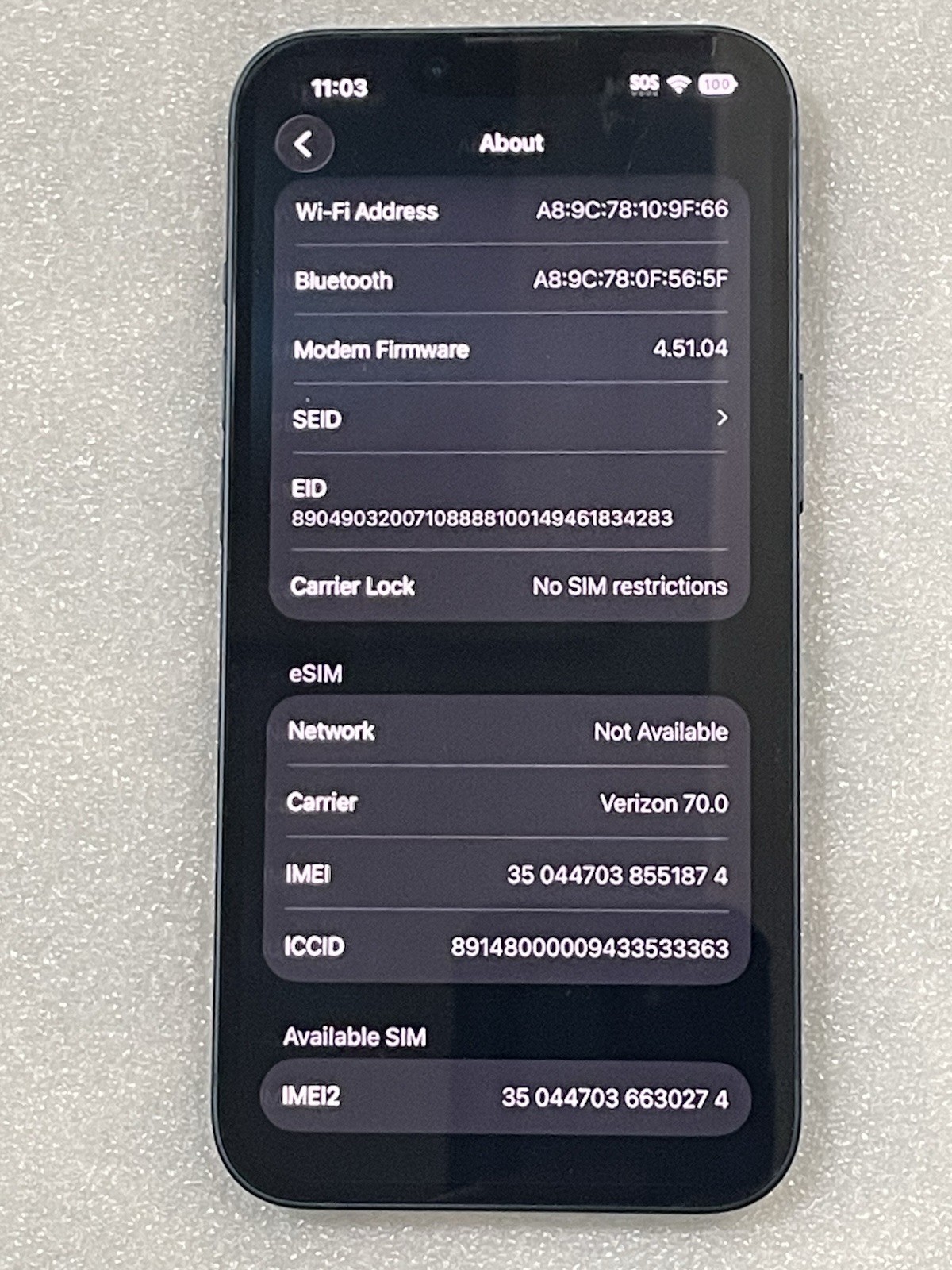iPHONE 14 128GB MIDNIGHT BLACK UNCLOCKED (NO ICLOUD LOCK) SEE PICTURES