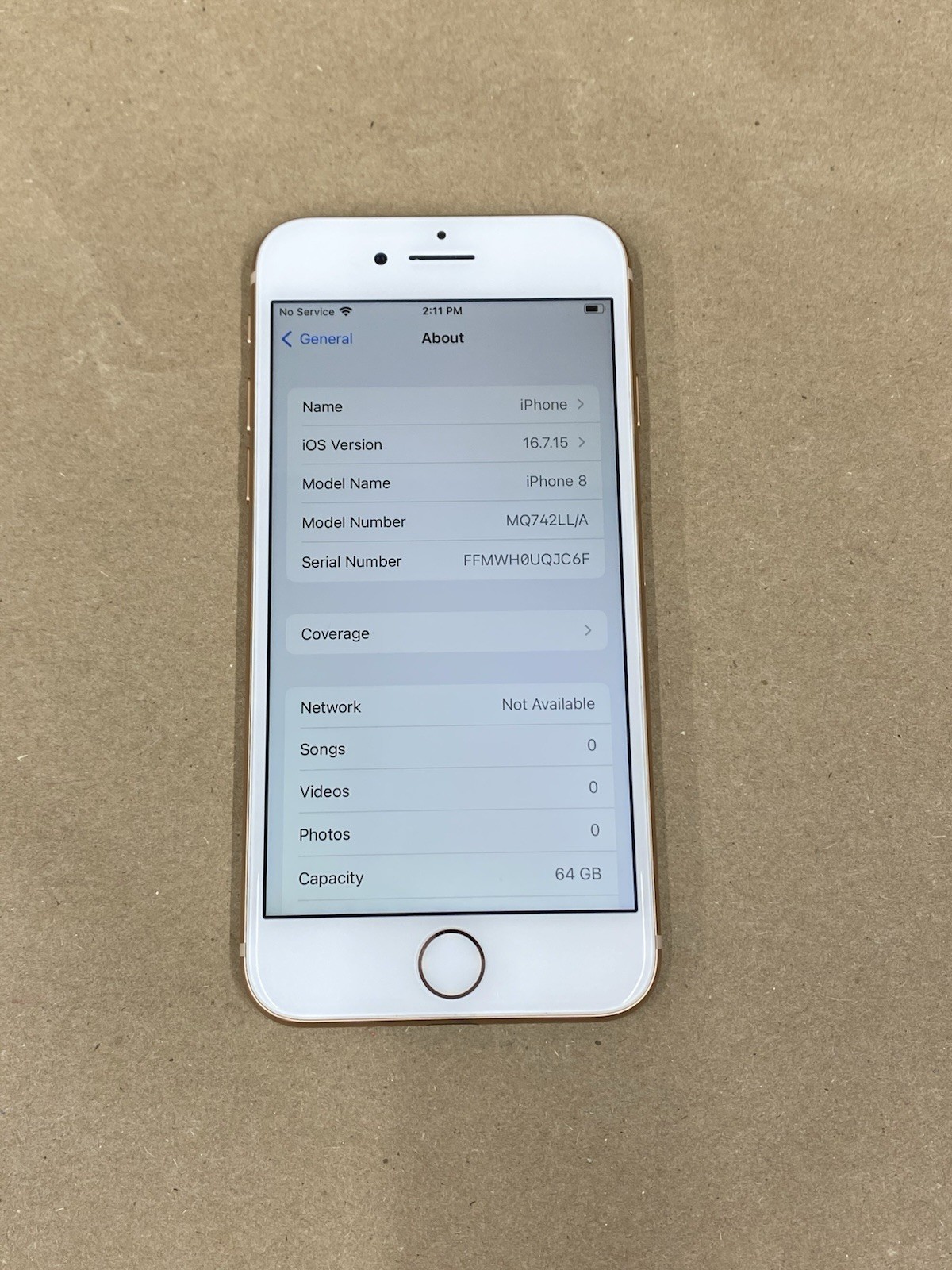 Apple iPhone 8 64GB NQ742LL/A A1863 Rose Gold-No Carrier-87% Batt-Unlocked-N372