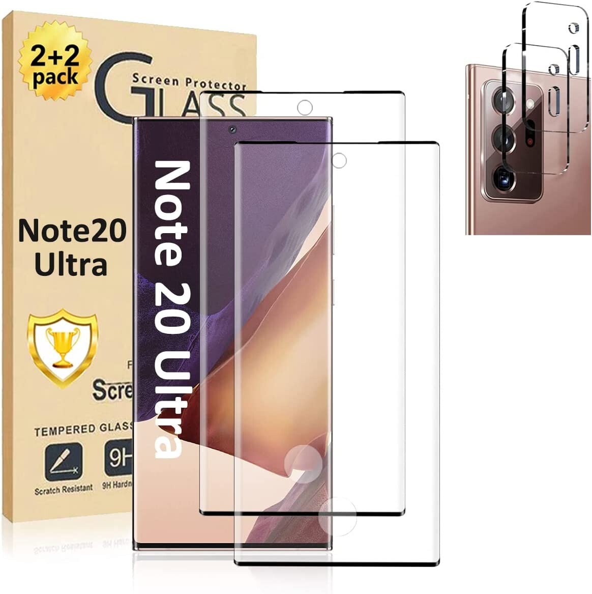 4 in 1 Tempered Glass For Galaxy Note 20 Ultra Screen and Camera Lens Protector