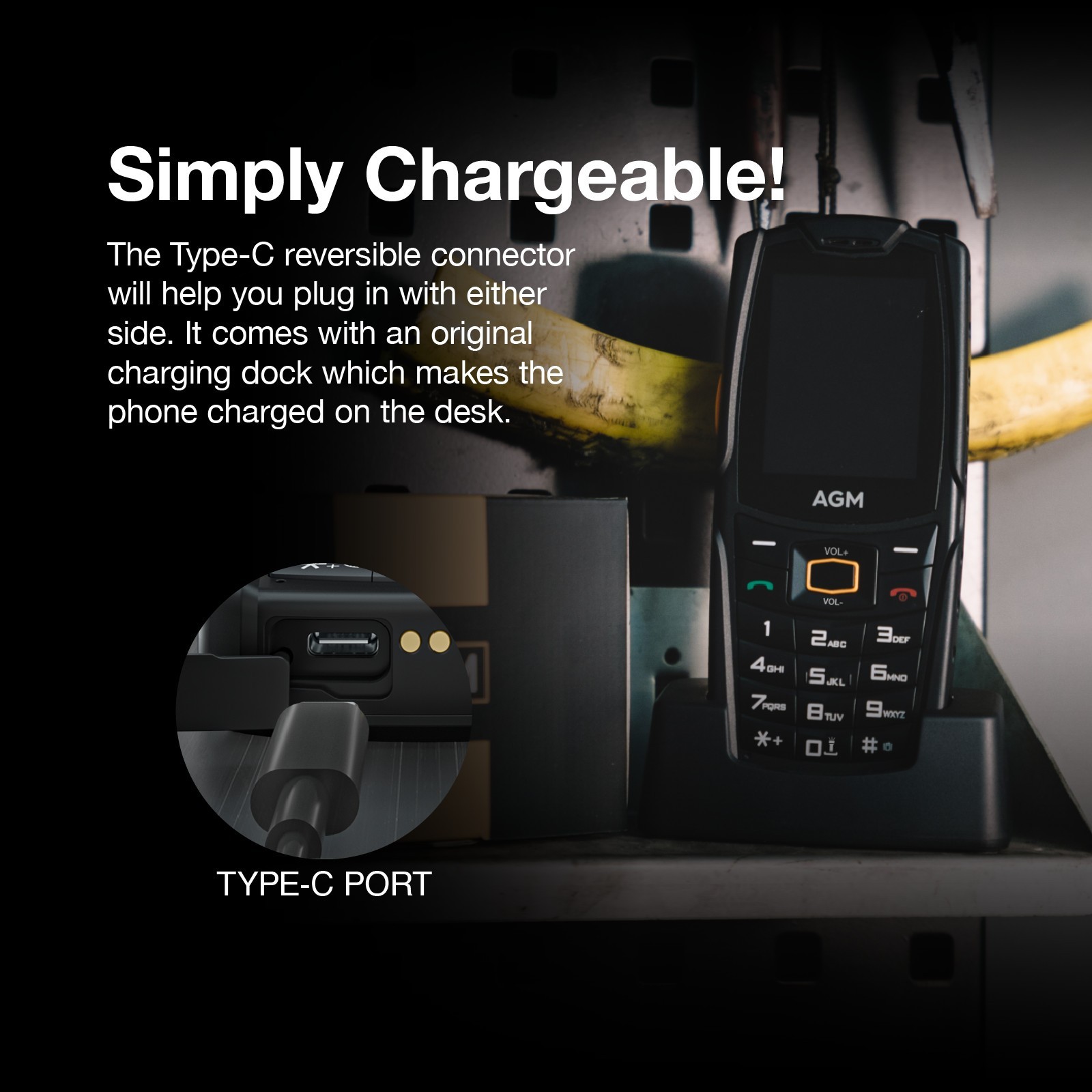 AGM M6 Rugged Phone 2500 mAh Big Button Basic Senior Phone For T-Mobile Unlocked