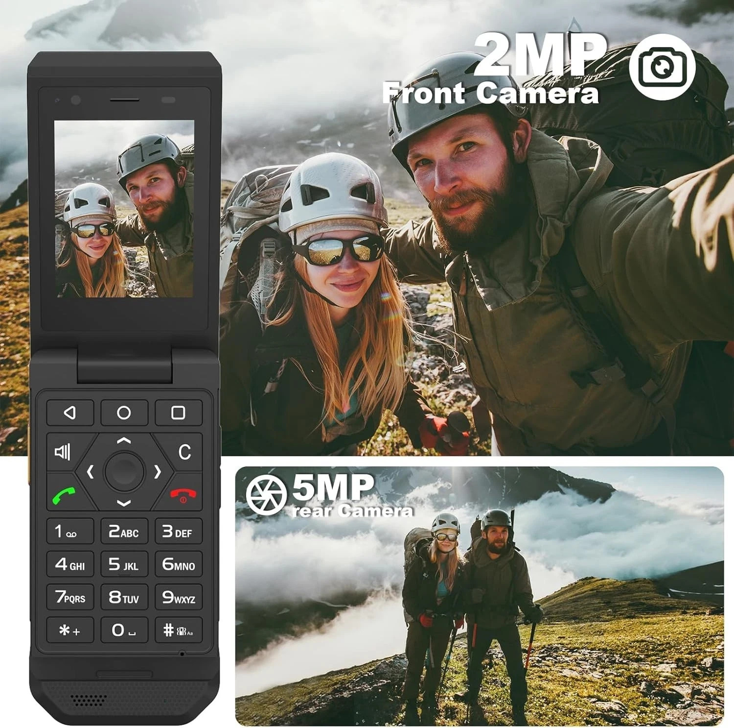 Unifone Rugged Flip Phone Unlocked 4G LTE GSM Android 11 IP68 Water Resistant