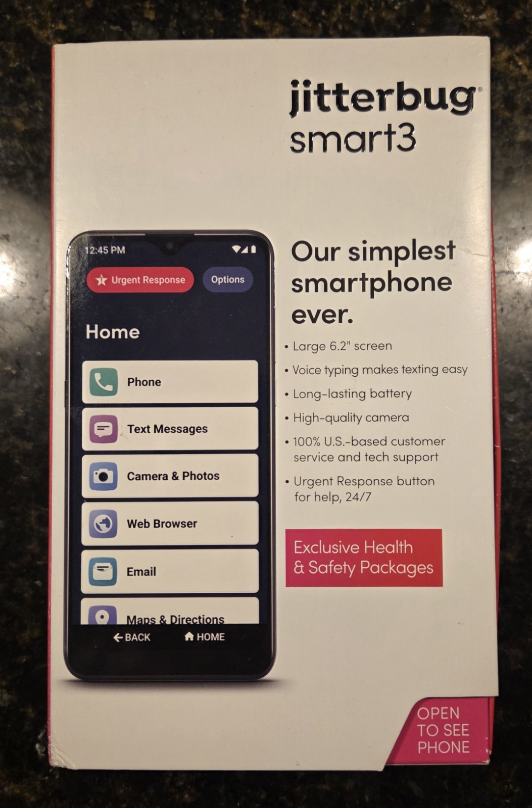 Lively Jitterbug Smart3 Smartphone Cell Phone for Seniors