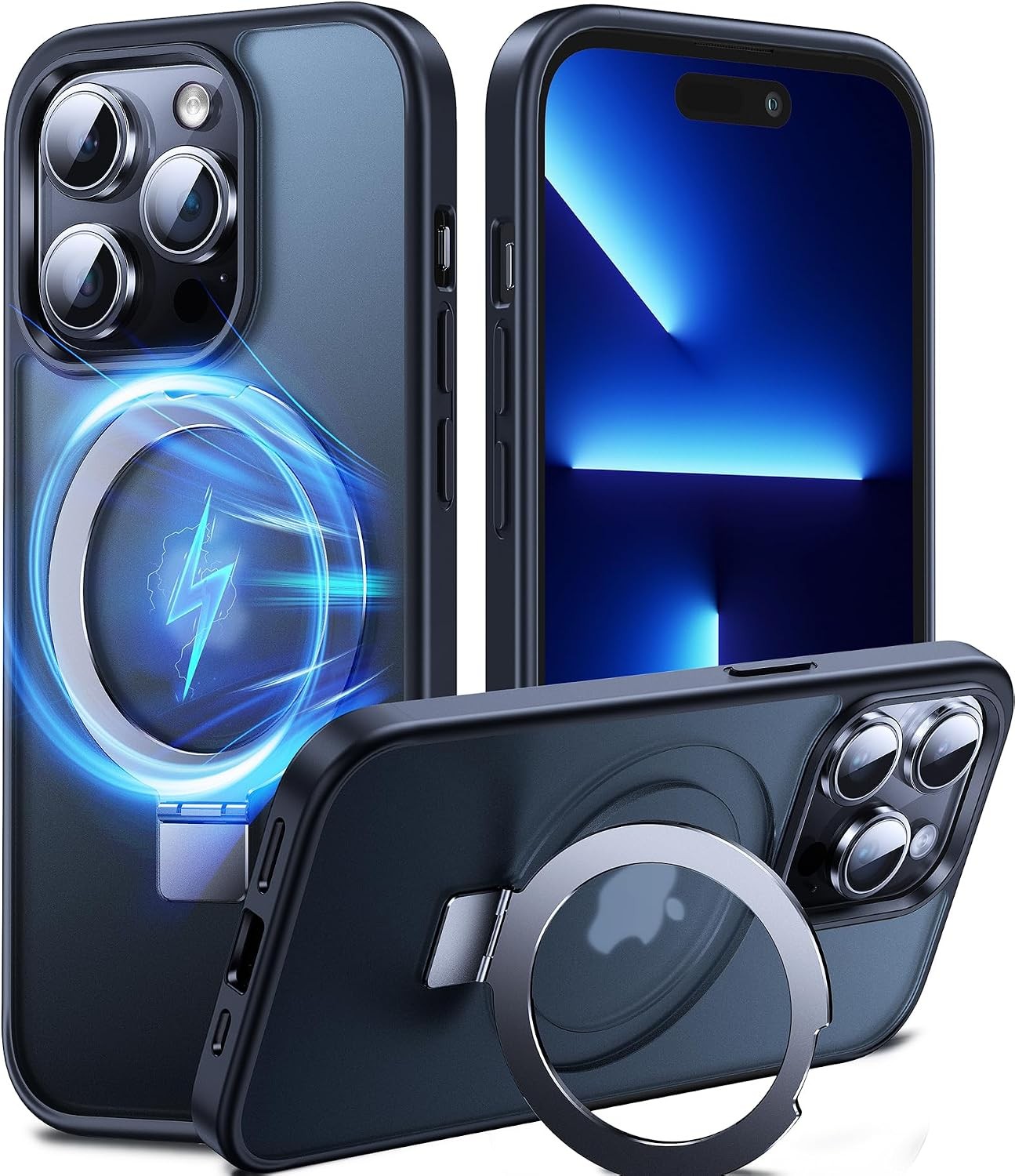 3-in-1 Magnetic Kickstand Ring Holder for iPhone 14 Pro Max Case Stand Cover