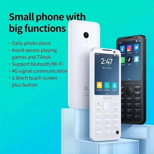 Qin F21 Pro 4G Touchscreen With Buttons Google Play Phone 32GB – NEW