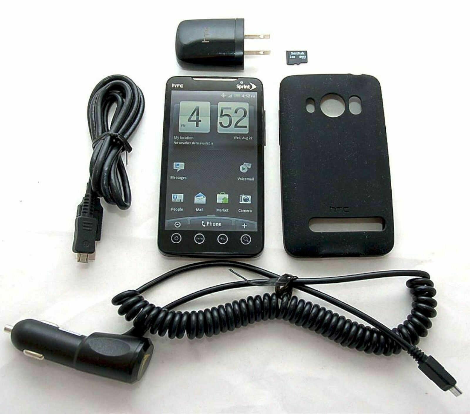 HTC EVO 4G Sprint PCS BLACK Google Android Smartphone Bluetooth PC36100 Grade C