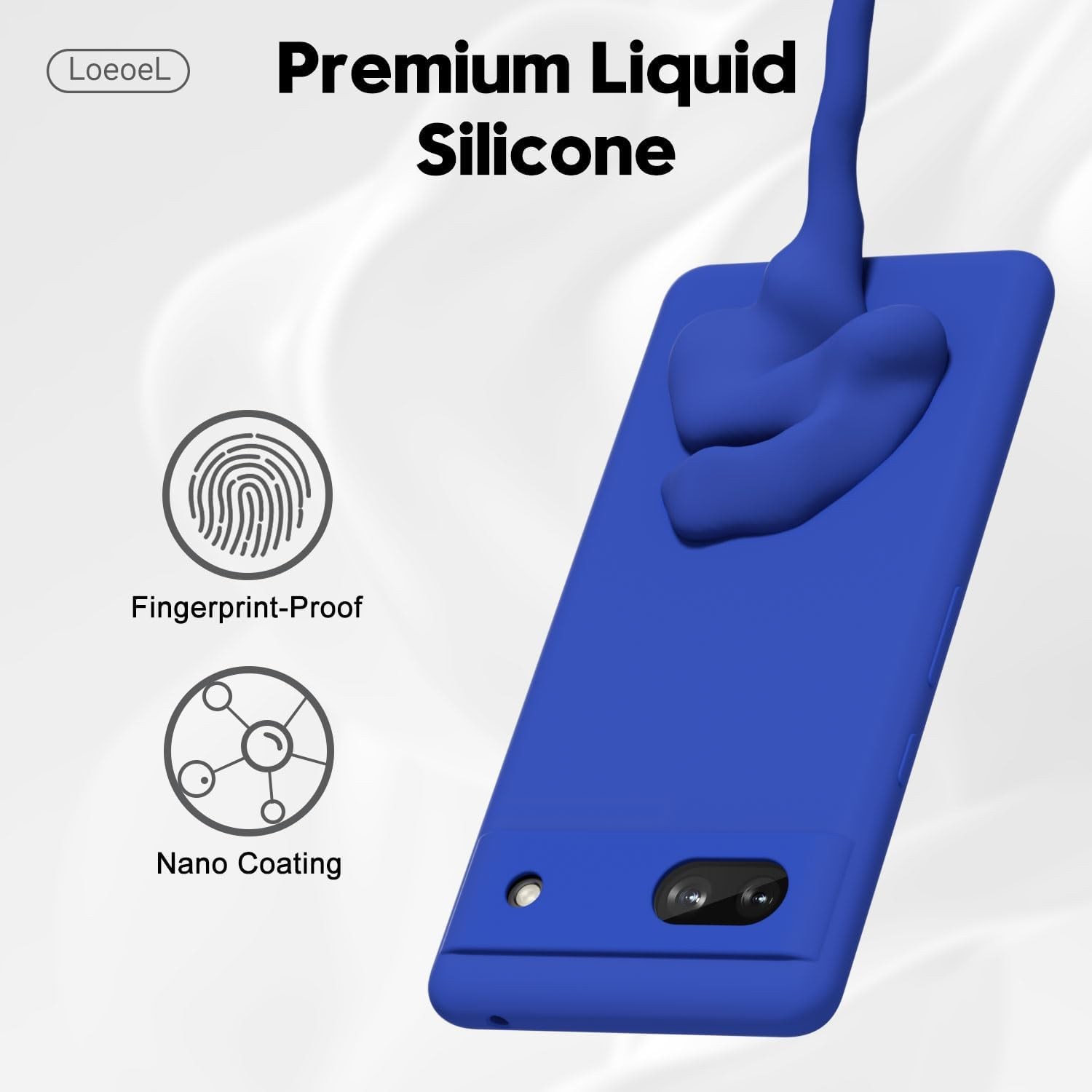 Google Pixel 6A Phone Case Silicone, Minimalist Ultra Thin Slim Soft Rubber Gel