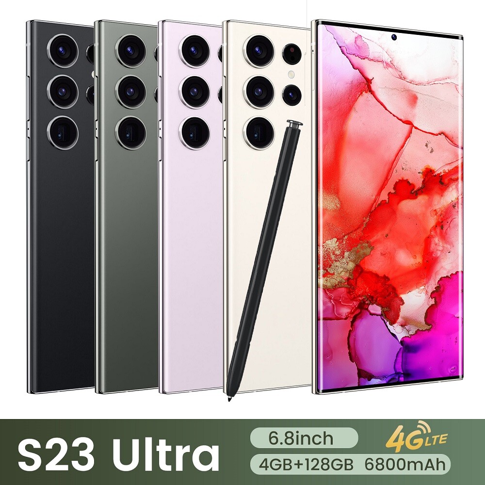 New S23 Ultra Unlocked Android 13 Smartphone 128GB Dual SIM Mobile Phone 6800mAh