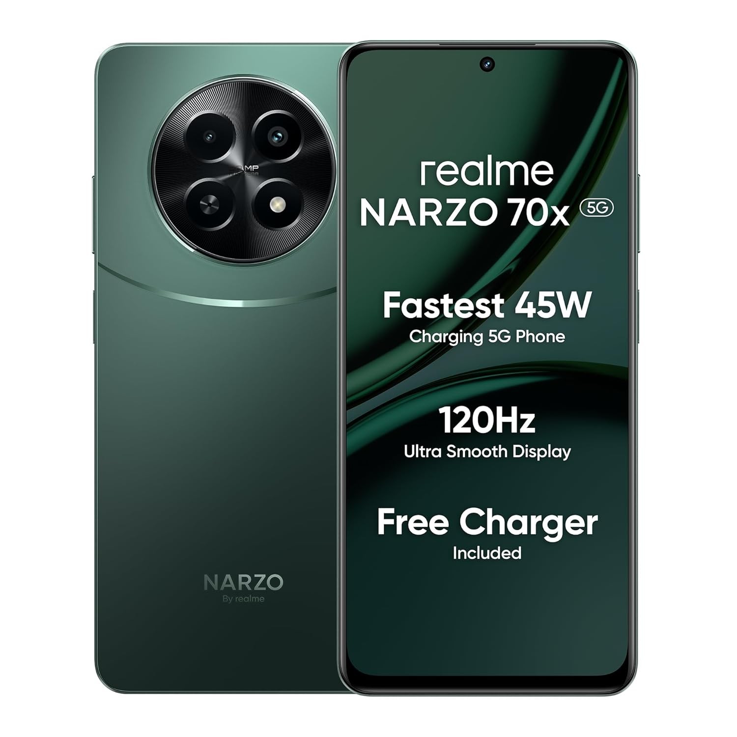 realme NARZO 70x 5G (Forest Green,4GB RAM, 128GB Storage)