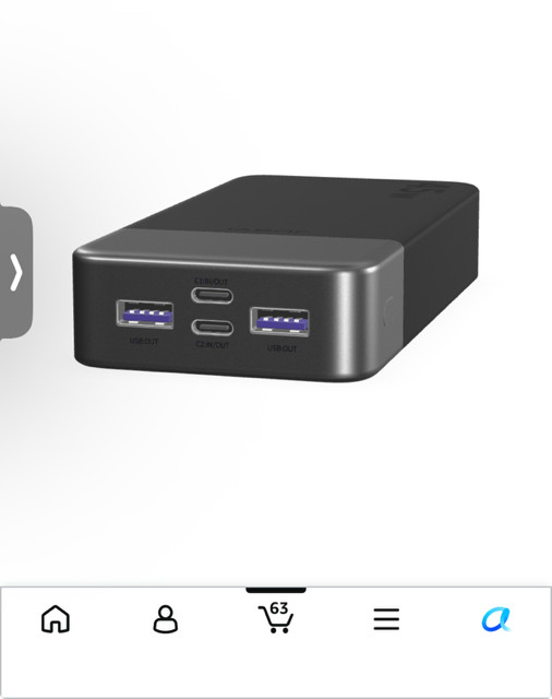 JUOVI 20000mAh 45W Power Bank USB -CD Fast Charging Portable Battery Pack LED