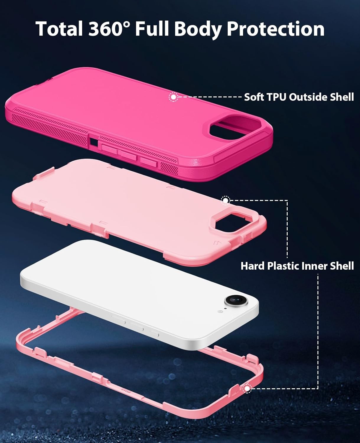 Case for iPhone 17e 5G 2026, Heavy Duty Rugged Dual-Layer Shockproof Protection