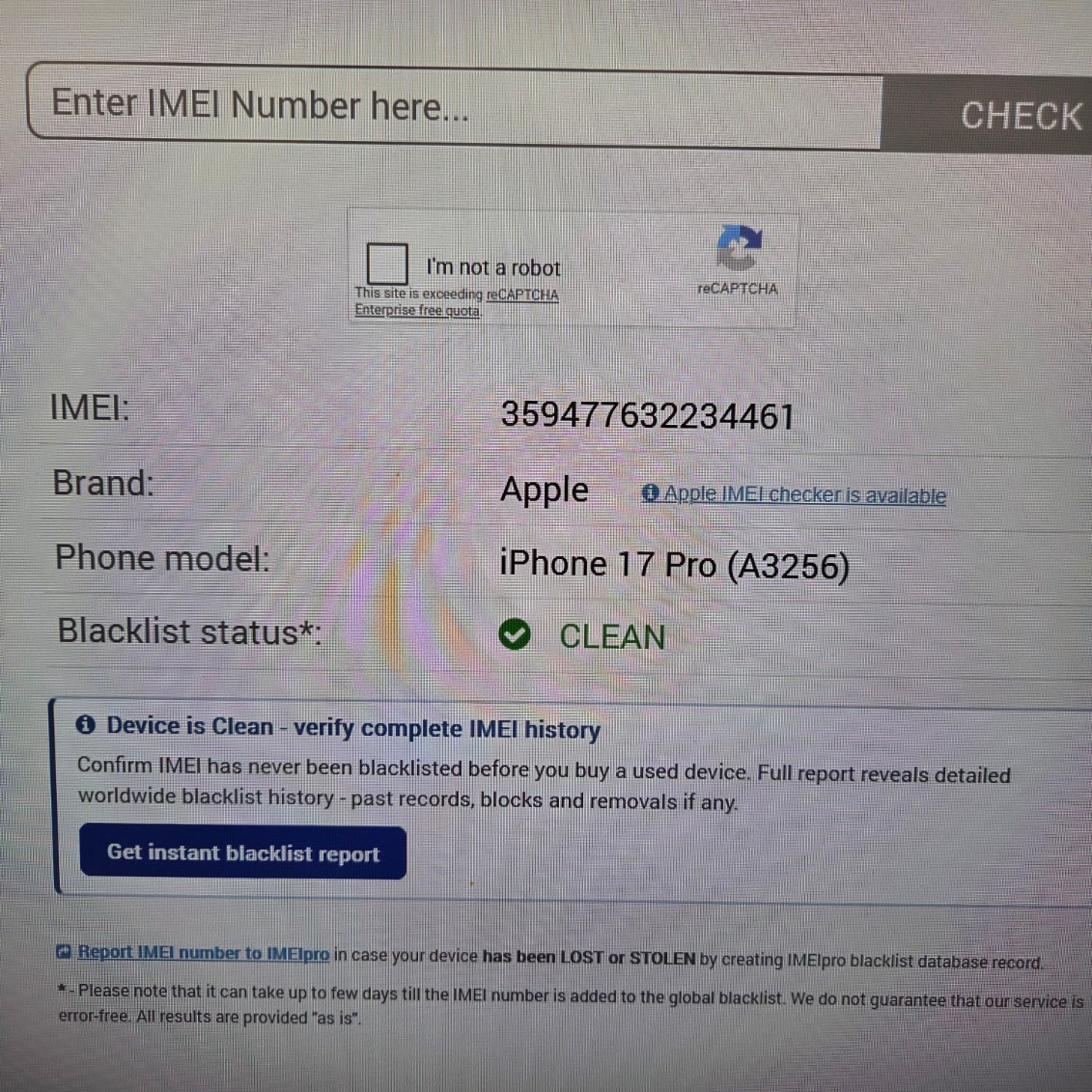 Apple iPhone 17 Pro 256GB Deep Blue MG7M4LL/A AT&T Locked, 100% Battery