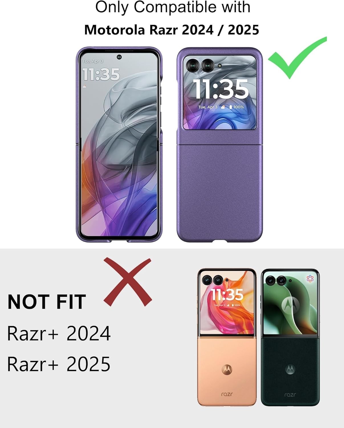 Case for Motorola Razr 2024/2025/2026 – Thin Hard Matte Polycarbonate Cover