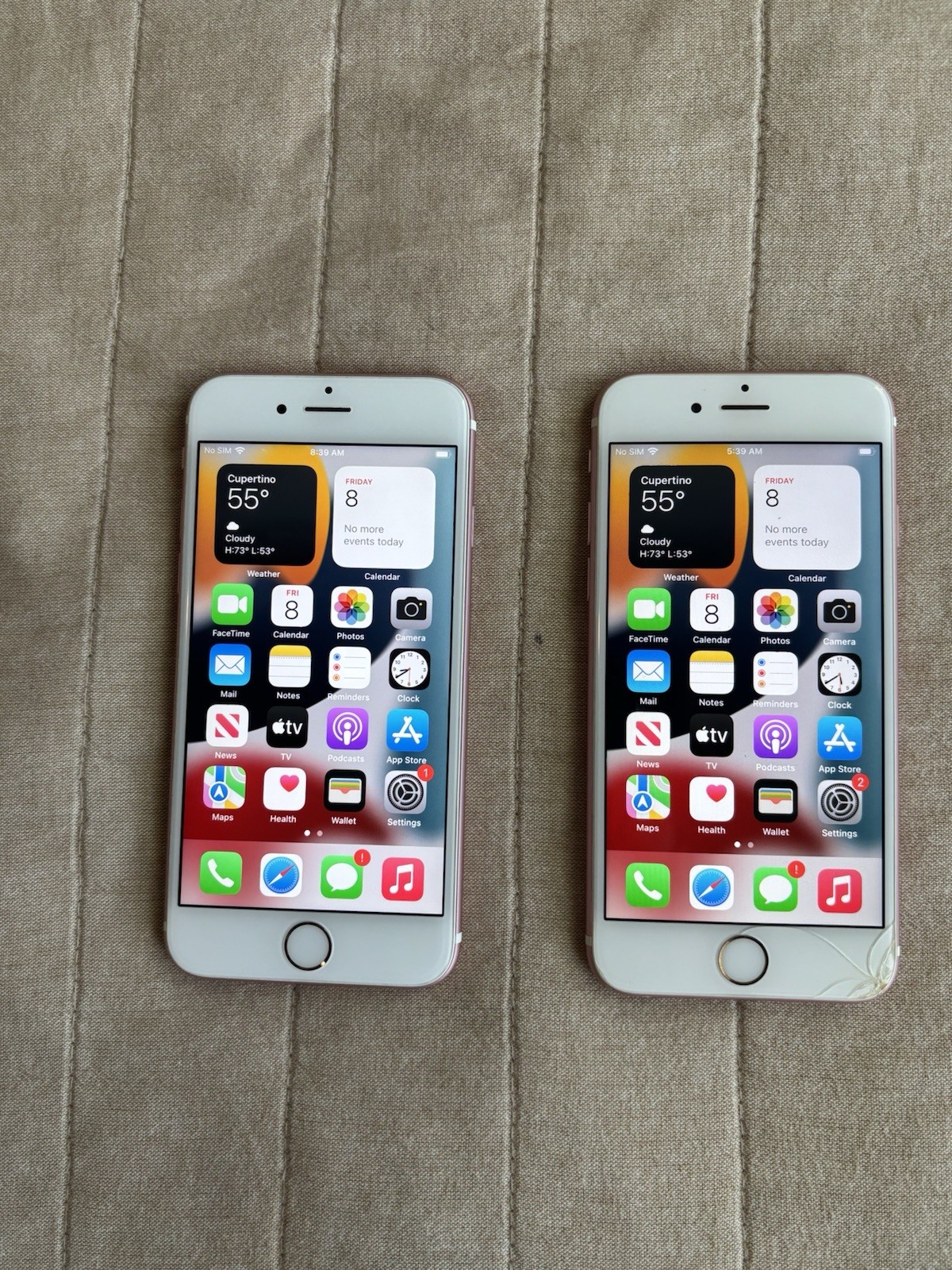 Lot of 2 iPhone 6s 64GB Pink Rose Gold (A1688/A1633) AT&T / T-Mobile (Both Work)