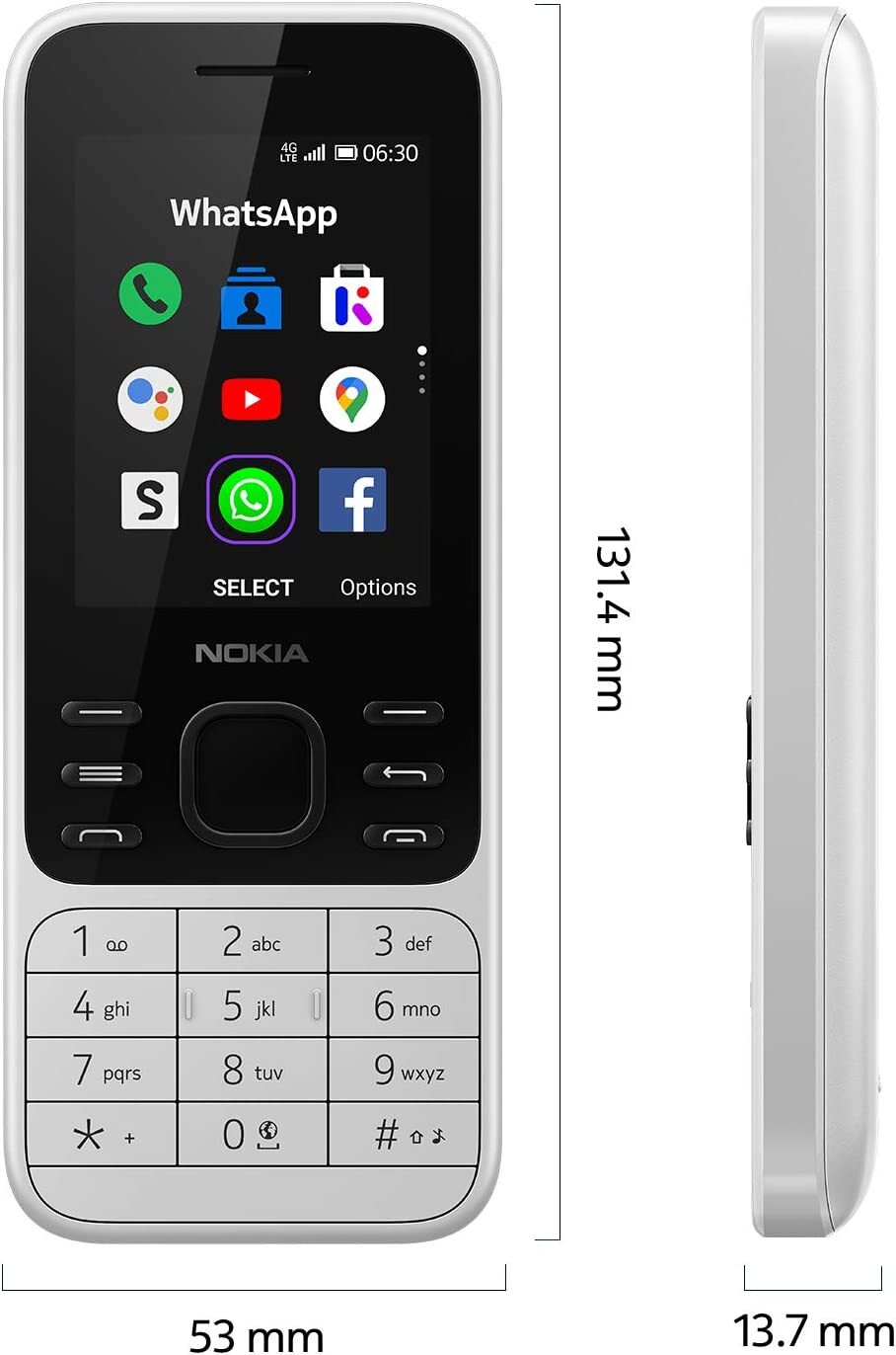 Nokia 6300 WiFi 4GB LTE 4G KaiOS 2.4 in Dual SIM Dual Standby Unlocked Phone