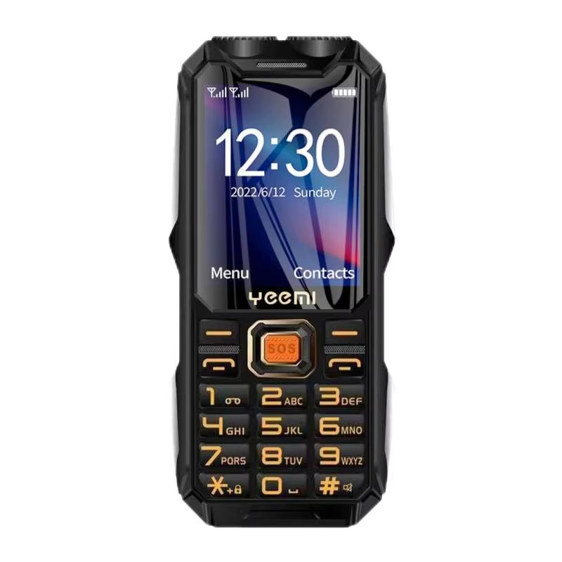 Q8 GSM 2G Rugged Mobile Phone Big Battery Double Flashlight 2.4Inch HD Screen Du