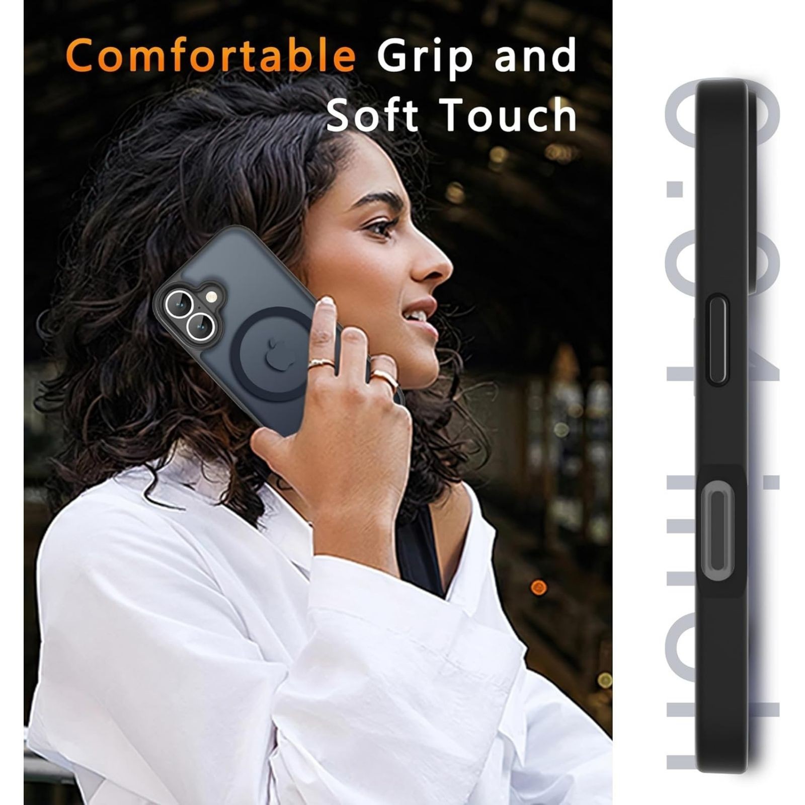 iPhone 16 Plus Case, Magnetic Phone Cover, Military Grade Protection, Black