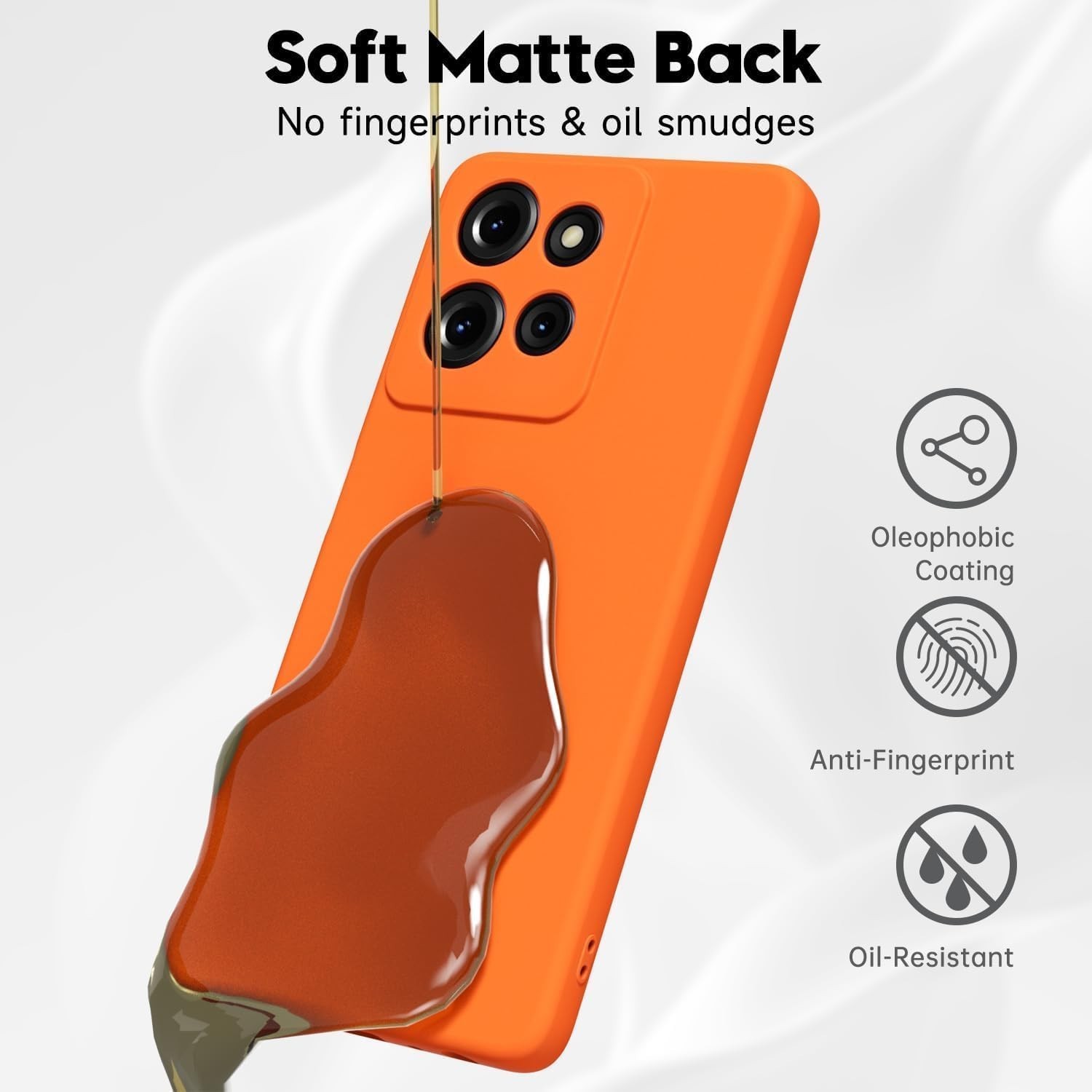 Motorola Moto G 2025 Case G Play 2026/ G 2026 Phone Case Silicone, Neon Orange