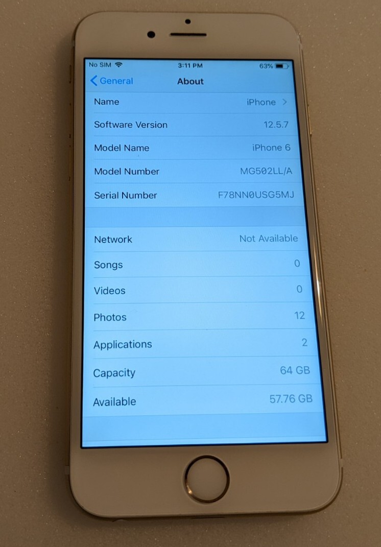 Apple iPhone 6 – 64GB – Gold (At&t) Great Cond.