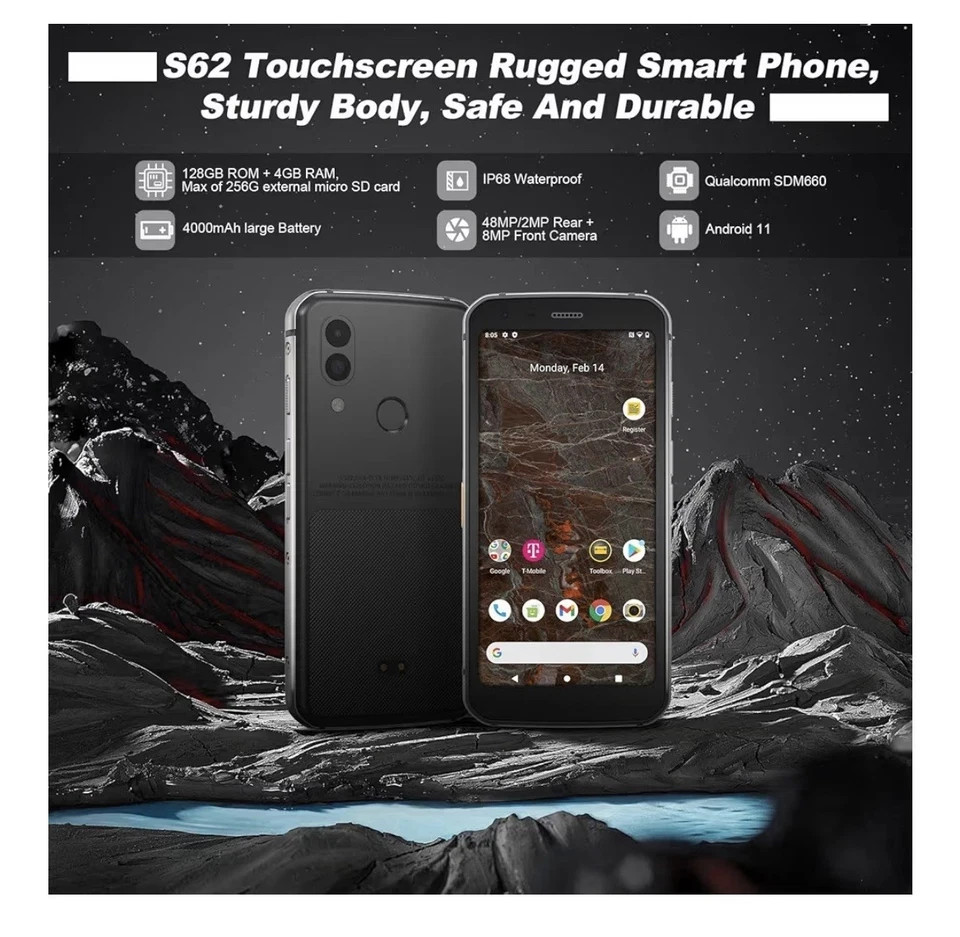 New CAT S62 Unlocked GSM/CDMA 4G 128GB 5.7″ Rugged Android Smartphone